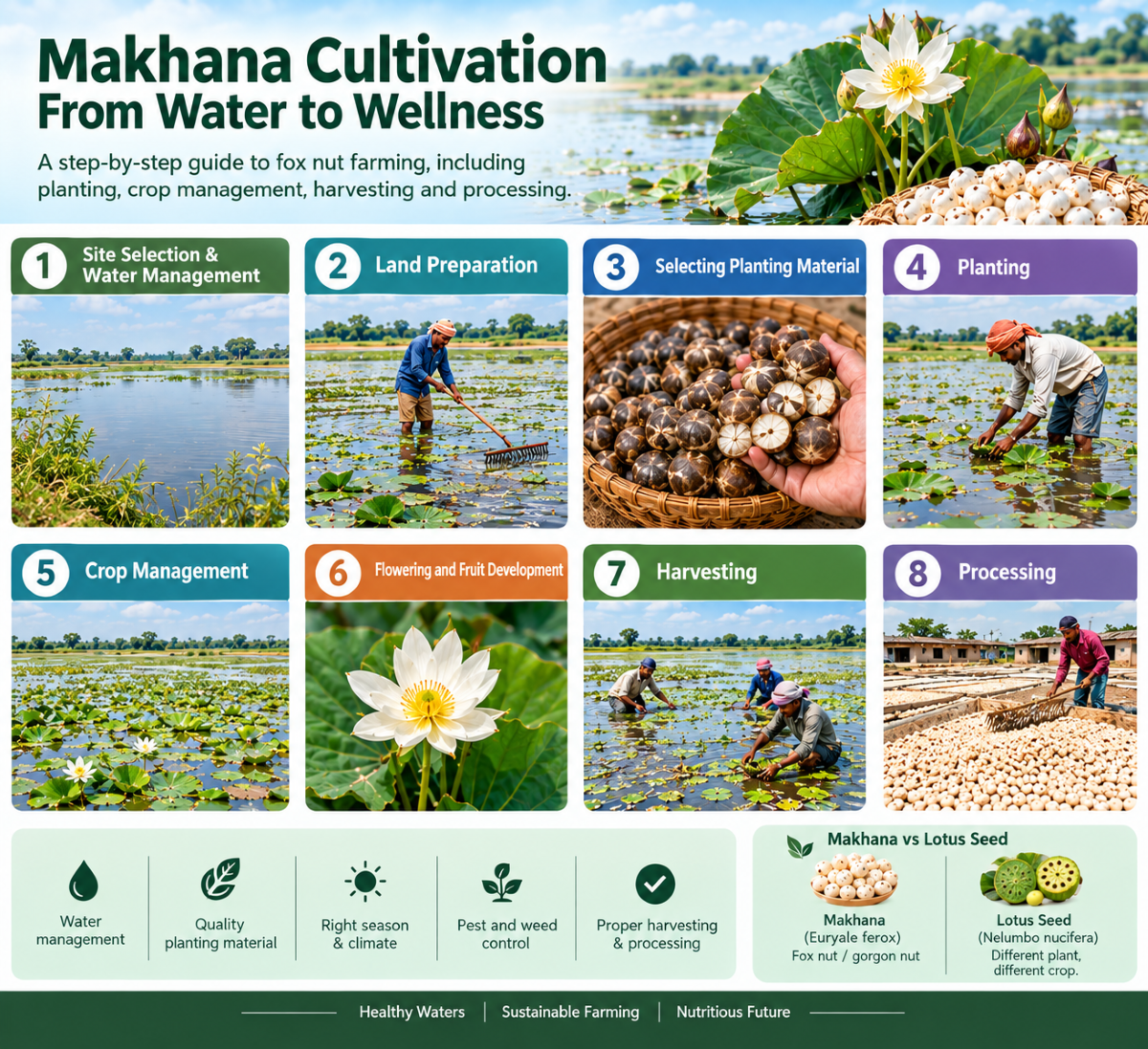 makhana cultivation process